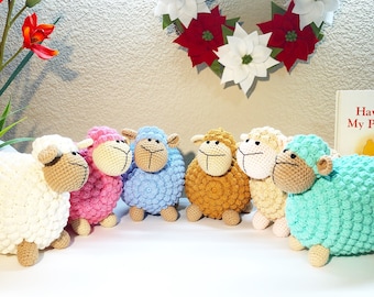 Handmade Crochet Sheep, Stuffed Animal Toy, Baby Shower Gift
