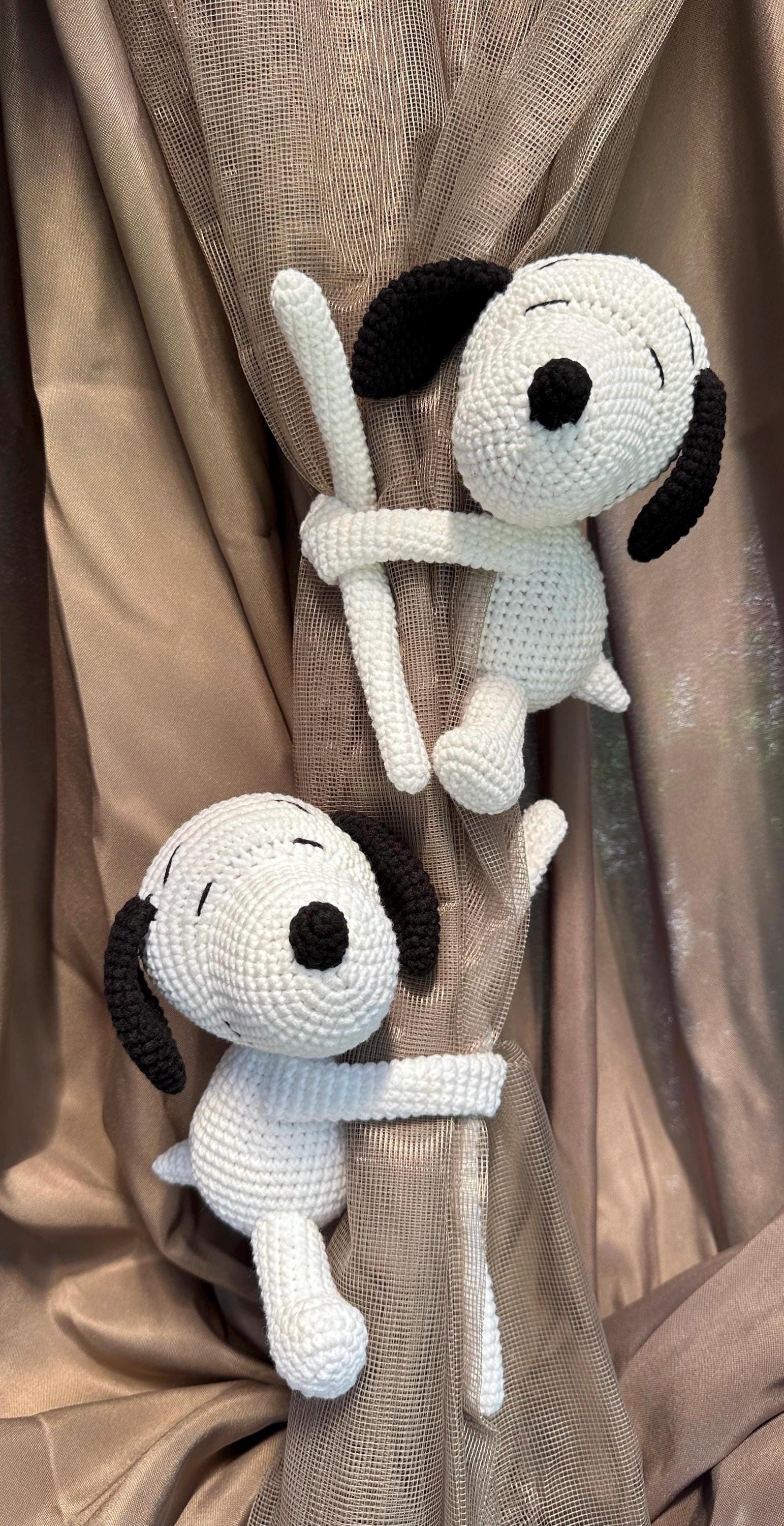Crochet Snoopy-inspired Curtain Tiebacks – Handmade Amigurumi Dog