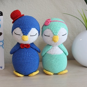 Amigurumi Penguin Couple: Crochet Stuffed Animal Pair, Holiday Decor