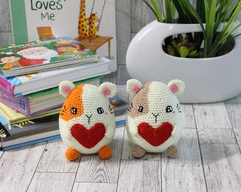 Crochet Hamster with Heart: Handmade Stuffed Animal Toy