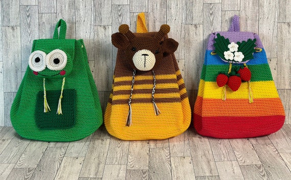 Crochet Backpack Crochet Animal Backpack for Boys and Girls