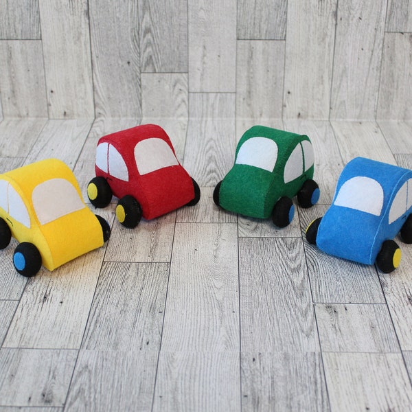 Handcrafted Felt Car Toy, Felt Plush Sewing Car, Felt Plush Sewing Toy, Felt Stuffed Car, Educational activities for kids