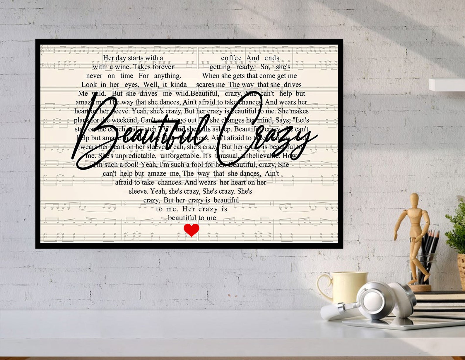 Luke Combs Beautiful Crazy Lyrics Poster Wall Art Wall Etsy