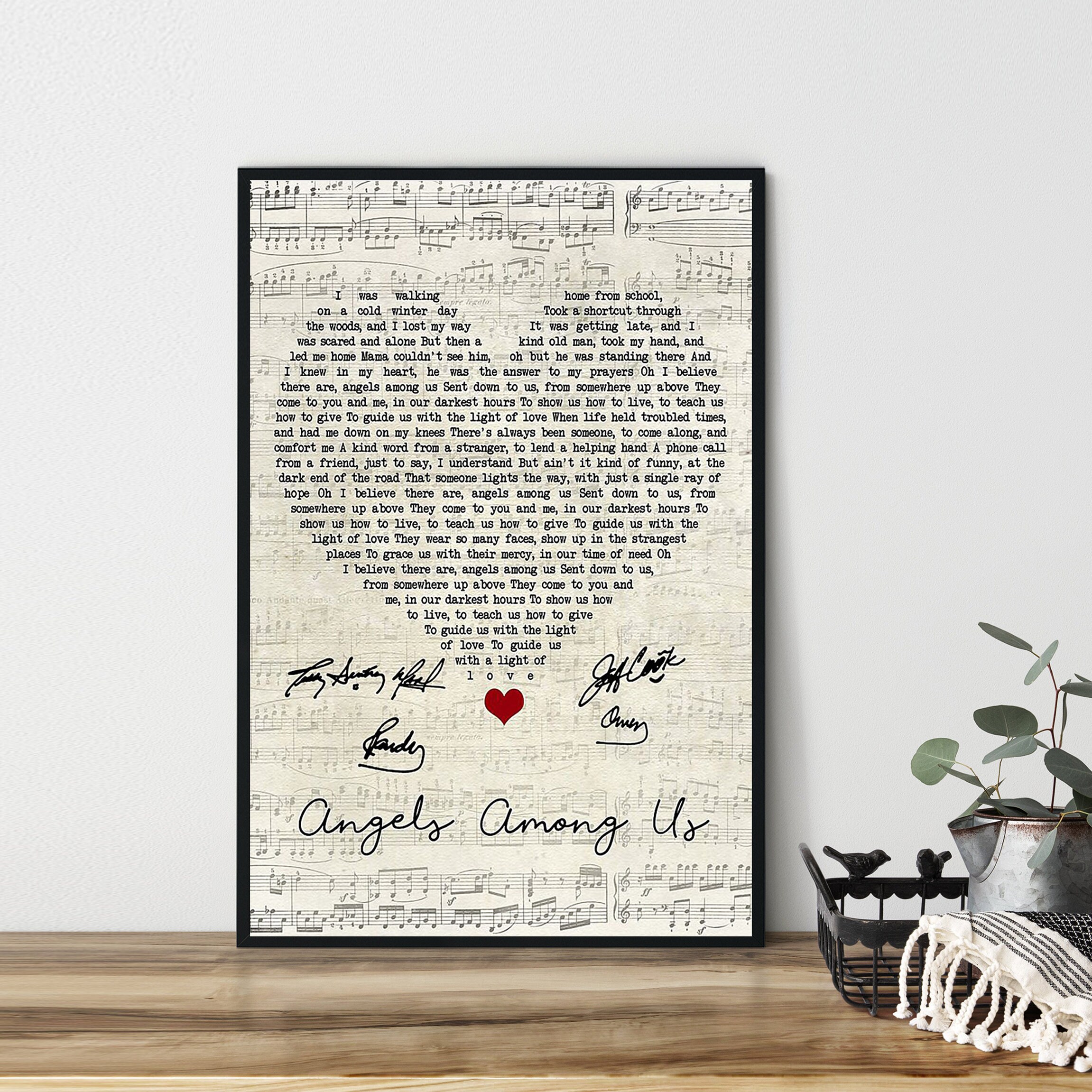 Alabama angels among us lyrics poster music poster song etsy