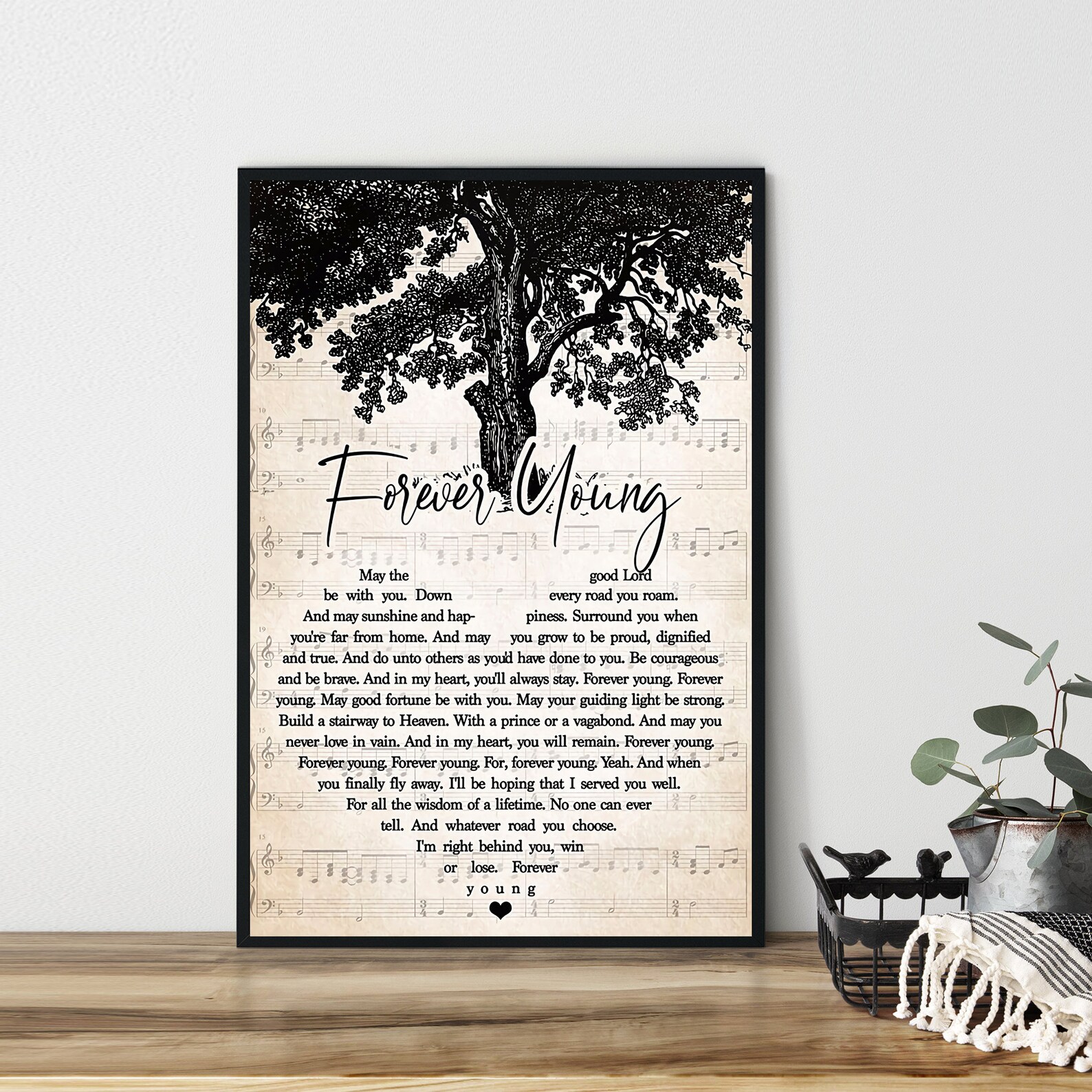 Rod Stewart Forever Young Lyrics Poster Best Gift Ever | Etsy