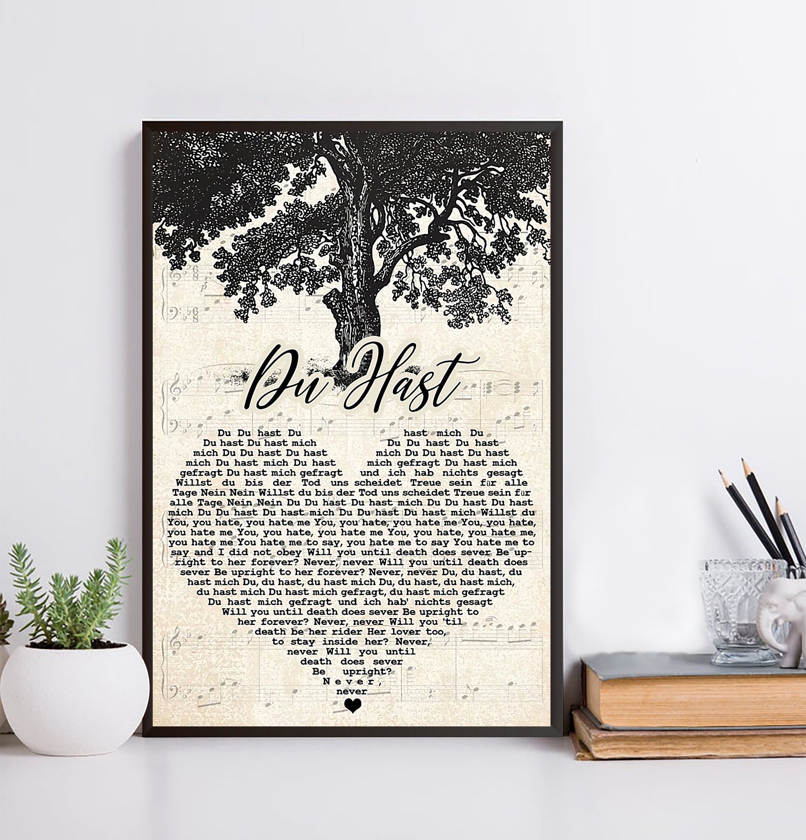 Rammstein Du hast Lyrics Poster Song Lyrics Poster Song Etsy