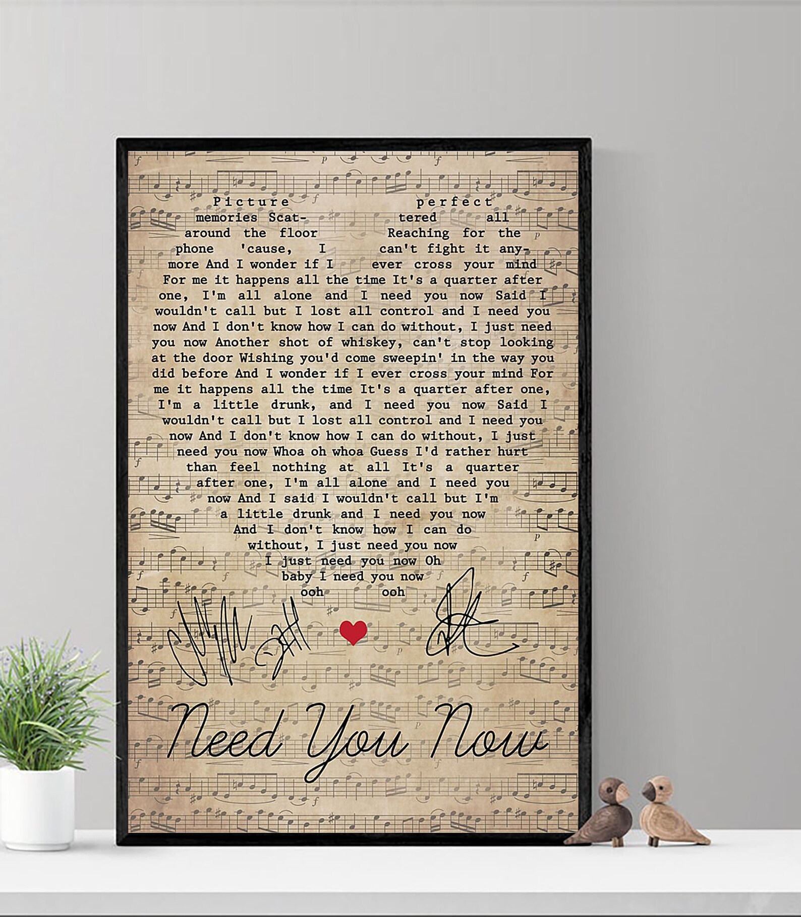 Lady antebellum need you now lyrics poster best gift ever etsy