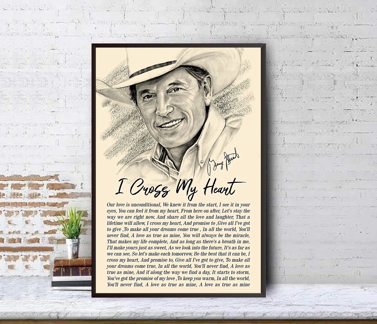 George Strait I Cross My Heart Lyrics Poster Best Gift | Etsy