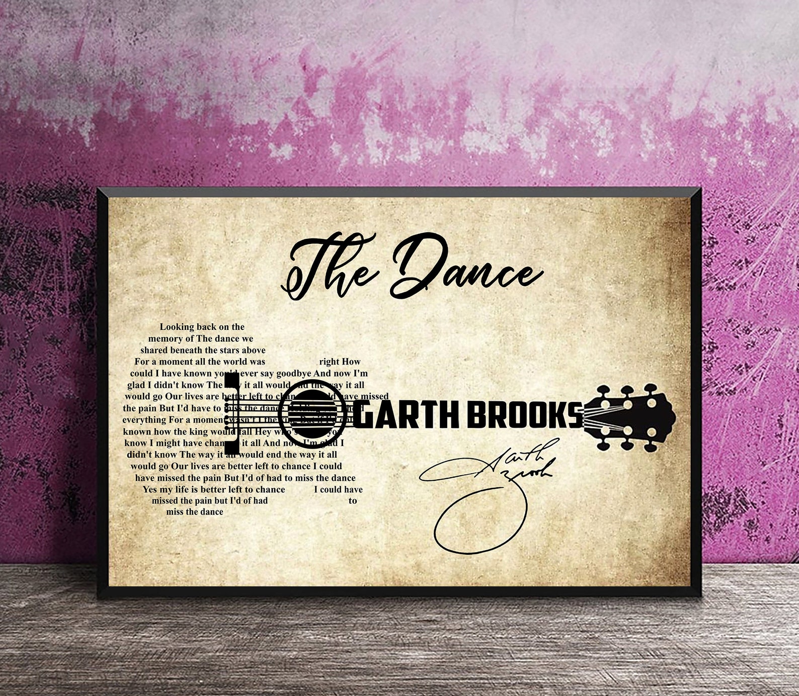 Garth Brooks The Dance Lyrics Poster Best Gift Ever Lyrics | Etsy