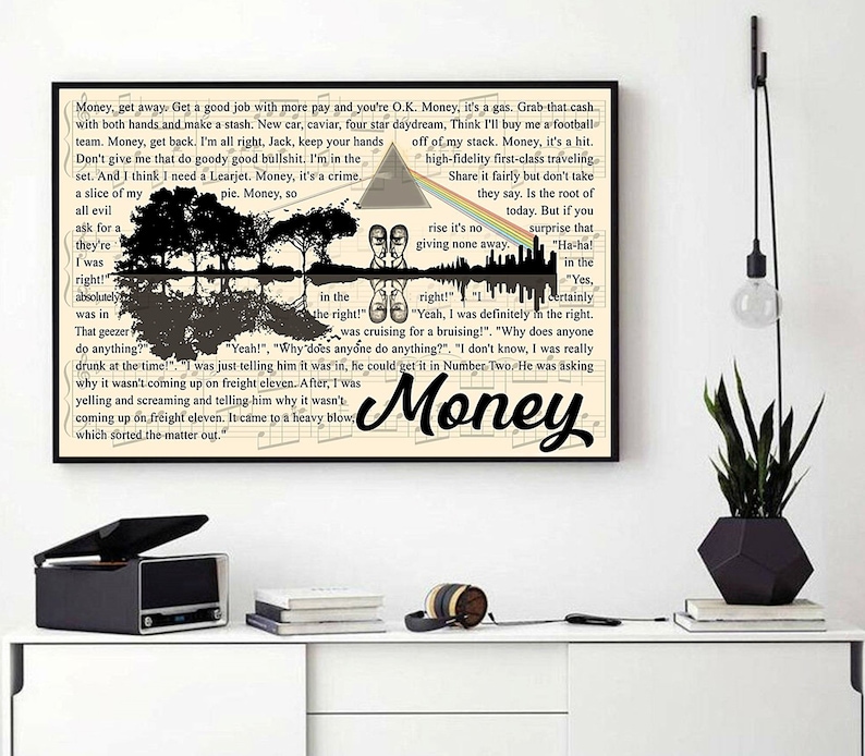 Music Poster No Framed Song Lyrics Print Best Gift Ever Song Lyrics Poster Lyrics Wall Art Pink Floyd \u2013 Money Lyrics Poster 0609m33
