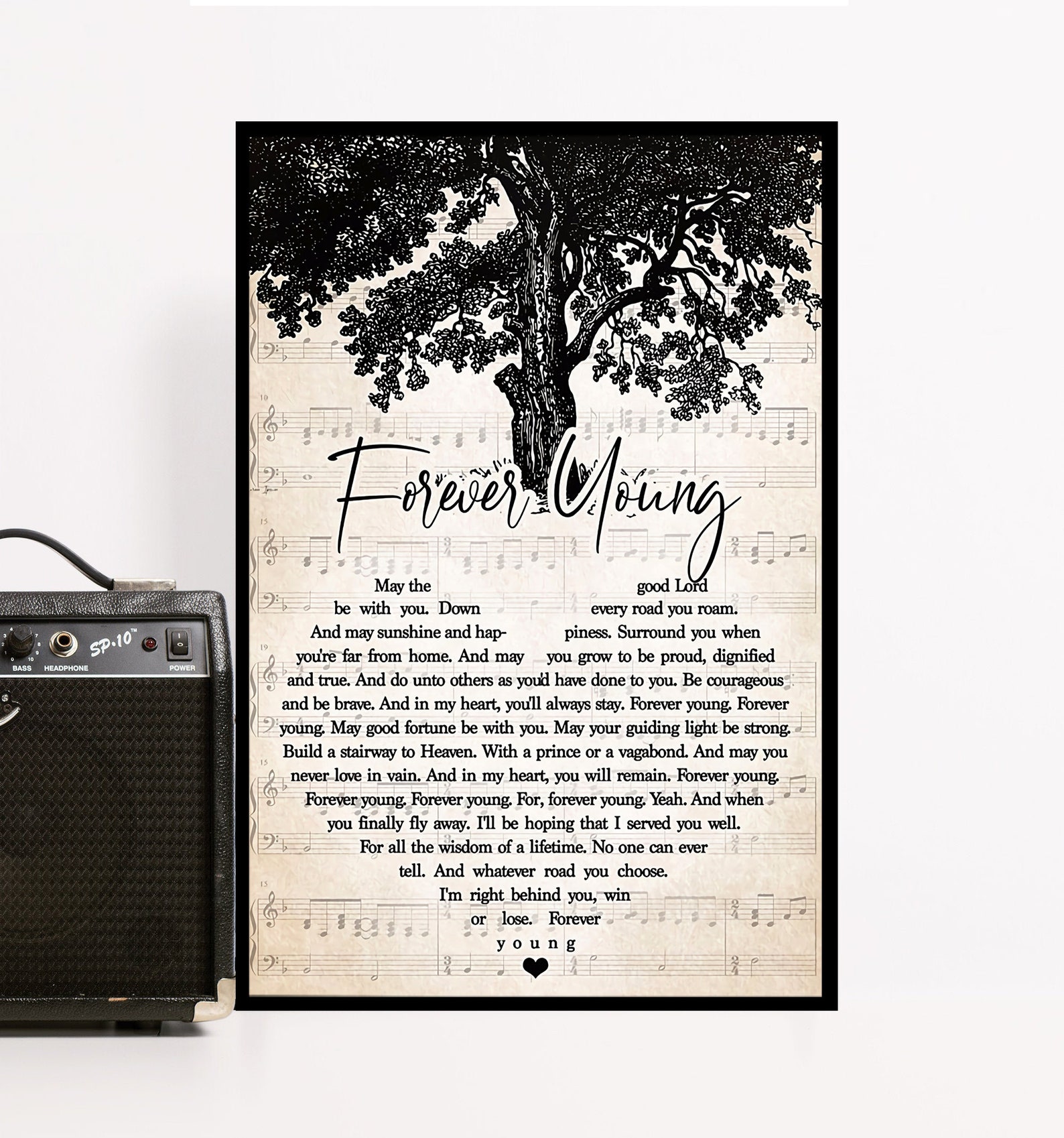 Rod Stewart Forever Young Lyrics Poster Best Gift Ever Etsy