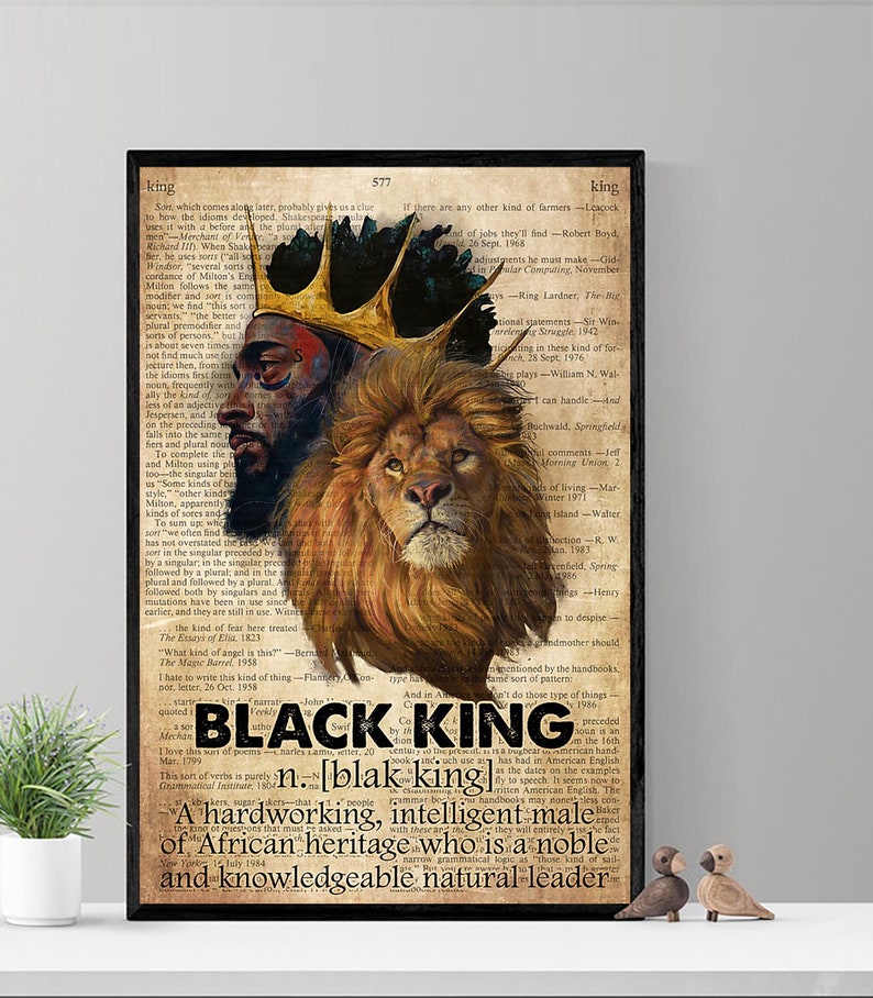 Black King Definition Poster Black Man Poster Black Print Etsy
