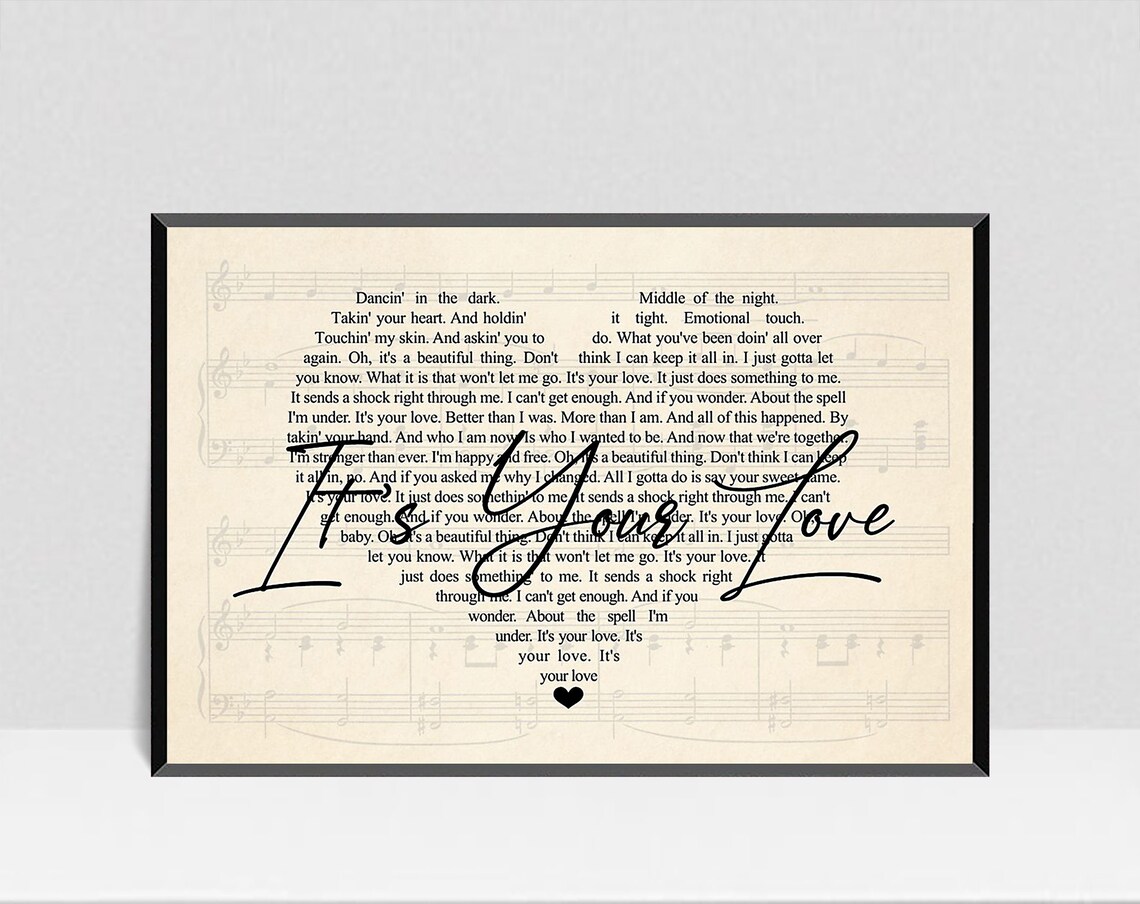 Tim McGraw It's Your Love Lyrics Poster Wall Art Wall | Etsy