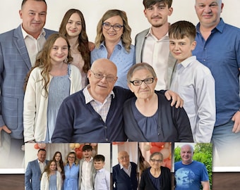 Custom Colour Family Portrait From Photos, Personalised Artwork, Mother’s Day and Father’s Day Gift