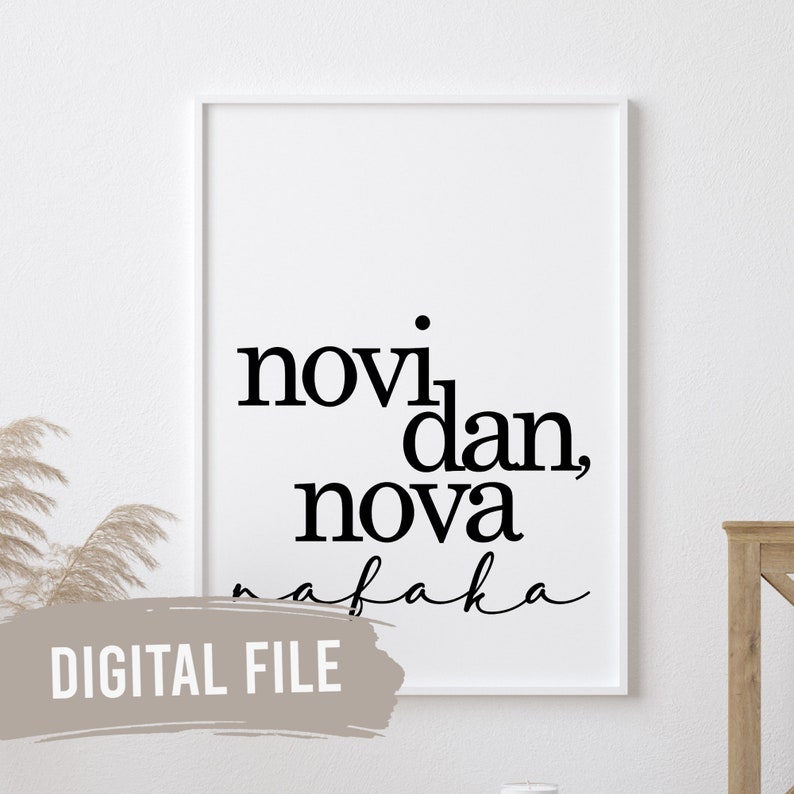 Novi Dan, Nova Nafaka Custom Balkan Wall Prints Printable Art Digital Download Funny, Humour Bosnian, Croatian, Serbian image 1