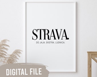 Strava - Definition | Custom Balkan Wall Prints | Printable Art | Digital Download | Funny, Humour | Bosnian, Croatian, Serbian
