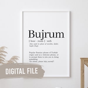 Bujrum Meaning | Custom Balkan Wall Prints | Printable Art | Digital Download | Funny, Humour | Bosnian