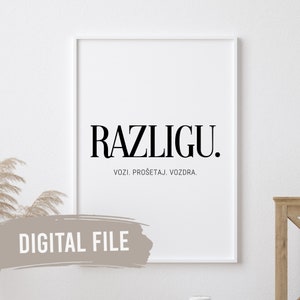 Razligu - Definition | Custom Balkan Wall Prints | Printable Art | Digital Download | Funny, Humour | Bosnian, Croatian, Serbian