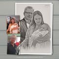 Custom Digital Portrait from Multiple Photos | Family Illustration | Personalised Artwork | Printable Gift | Couple, Pet, Memorial | Sketch