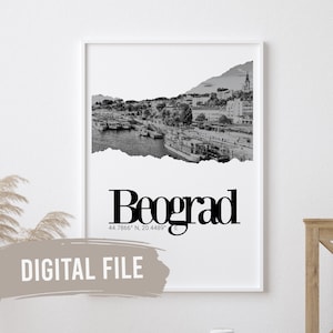 Beograd, Coordinates & Photo | Custom Balkan Wall Prints | Printable Art | Digital Download | Funny, Humour | Srbija | Serbia