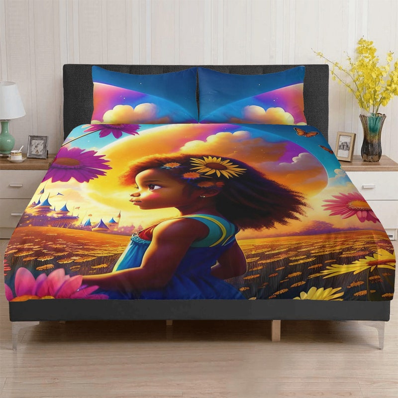 Black Girl Bedding Set - Etsy