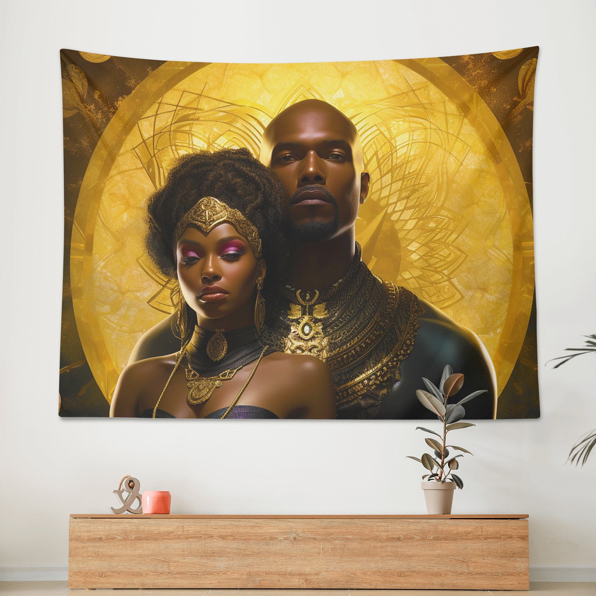 Luxurious Black and Gold Decor Divine Golden Flower Wall Art for Chic