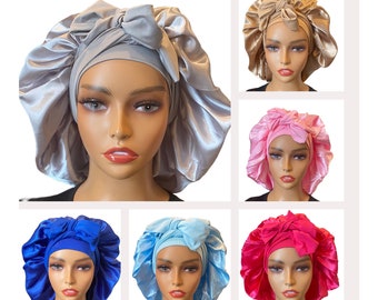 Bonnet/Satin Bonnet for all Hair Types, Satin Bonnet with Stretchy Tie Band/ /Great Gift