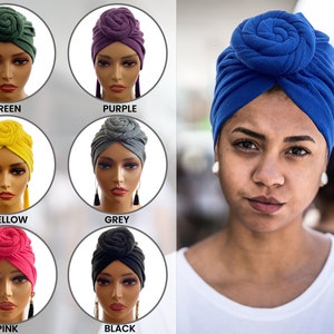 Pre-Tied Turban for Women. Adult Head Wrap. Pre- Tied Twist Knot Hat. Chemo / Alopecia Cap/Turban.