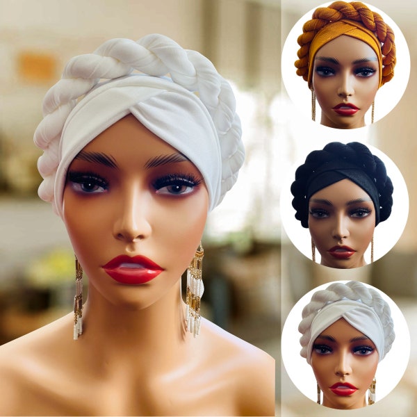 PRE-TIED TURBAN/ Pre- Tied Headwrap/ Twisted Turban/ Turban/ Boho/ Boho Chic/ Chemo Gift/ Chemo Cap/ Alopecia Cap/ Fashion Turban