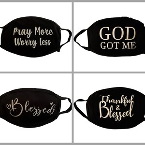Faith Face Masks w/ Filter Pocket and 1 free 5 layer Filter, Christian Face Mask