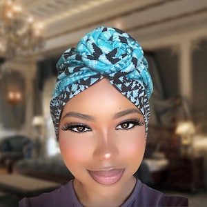 Headwrap Pretied Turban for Women. Adult Head Wrap. Pre-Tied Twist Knot Hat. Chemo / Alopecia Cap