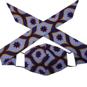 Ankara Print African Face Masks With Attached Headband/Filter Pocket