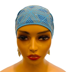 Rhinestone Pre-tied Turban Headwrap/Beanie/Chemo/Alopecia/Boho chic