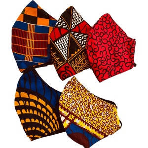 African Print Face Mask/ Ankara Face Mask/ 2 Layer Cotton Face Mask w/ Filter Pocket and  (1 ) 5 layer PM2 Filter/Washable, Reusable, Unisex