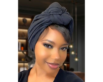 Elastic Cross Knotted Turban/ African Turban Head Wraps/ Pre Tied Bonnet/ Headwraps for Women Scarf/Chemo/Alopecia