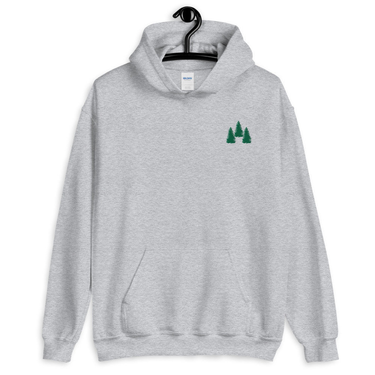 Embroidered Pine Tree Hoodie Pine Tree Hoody Christmas Etsy