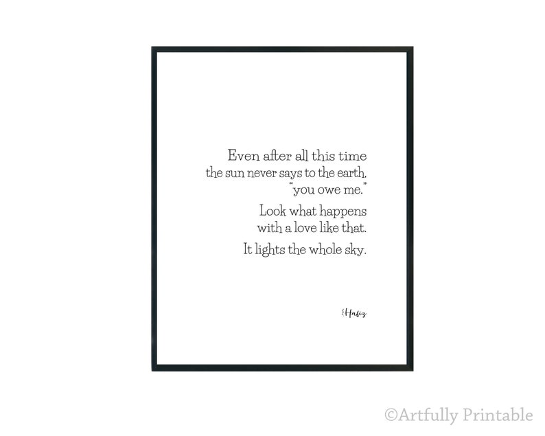 Even After All This Time Quote Even After All This Time Printable Art Hafiz Quote | Etsy