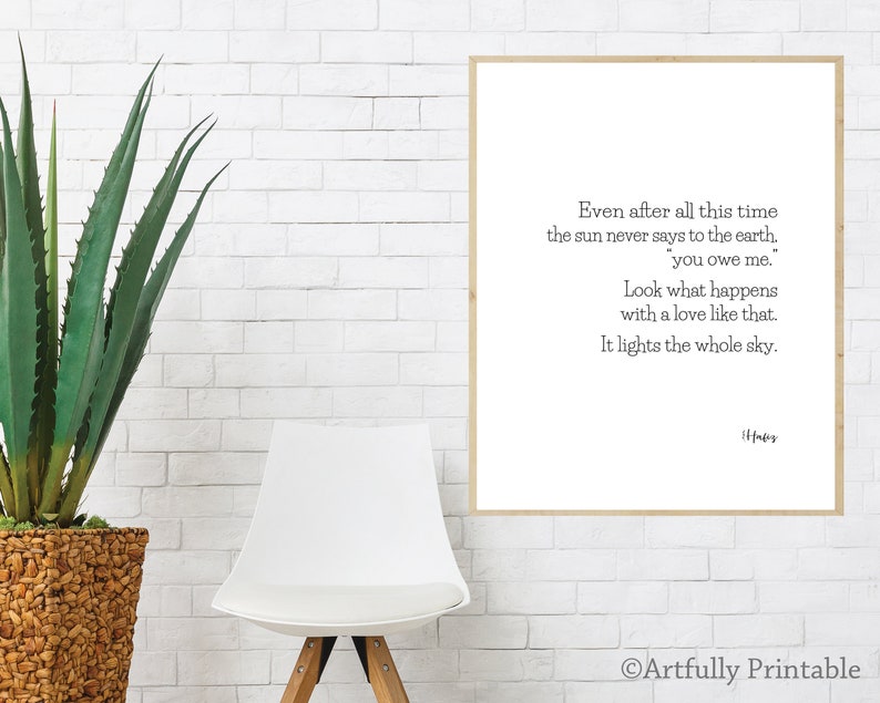 Even After All This Time Quote Even After All This Time Printable Art Hafiz Quote | Etsy