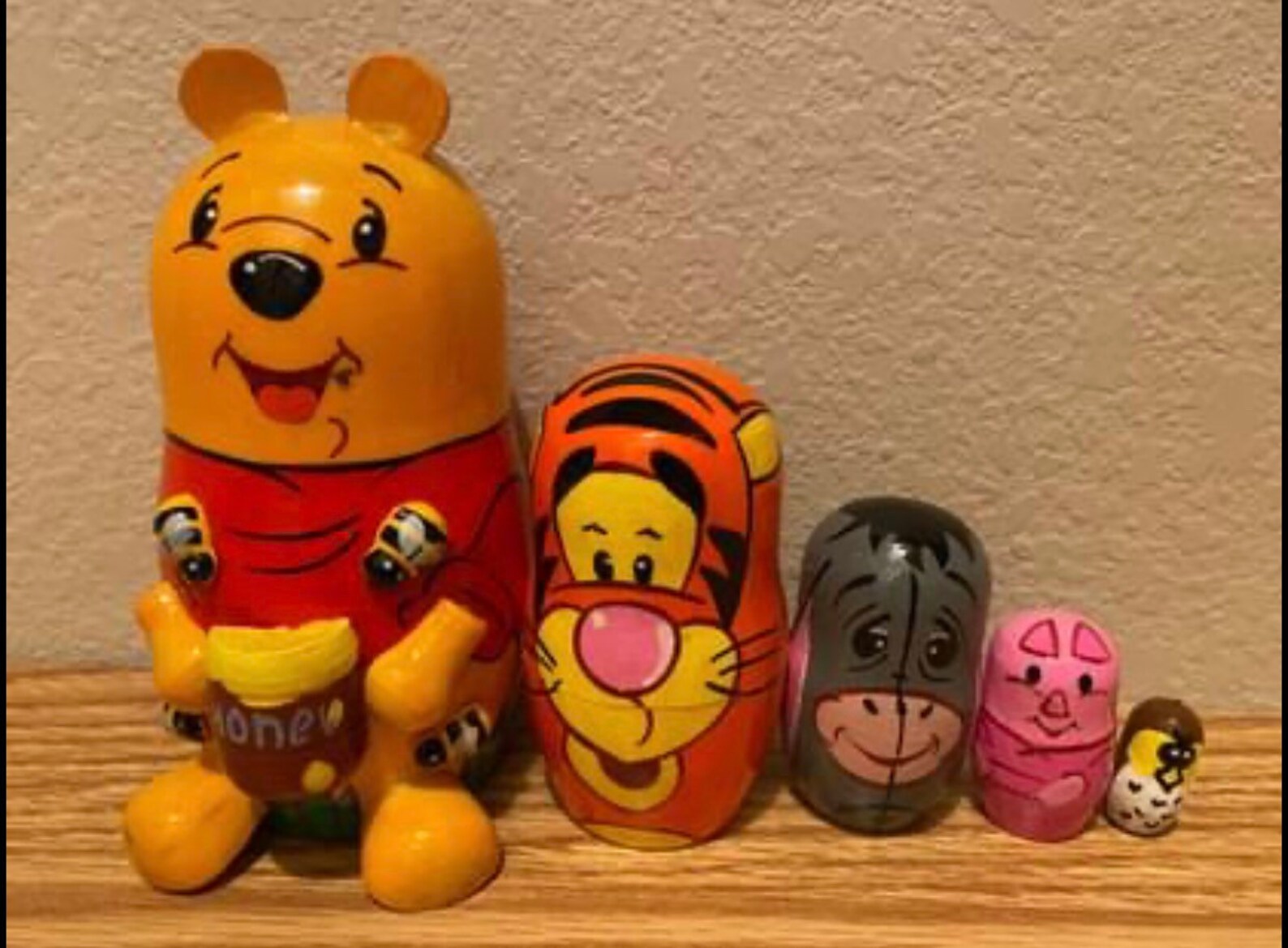 Russian Nesting Dolls Winnie the Pooh 5 pieces Beautiful Set Etsy