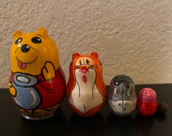 Russian Nesting Dolls Winnie the Pooh! 5 pieces Miniature Set!