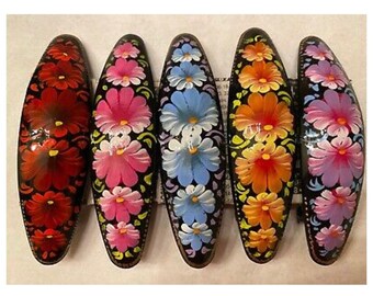 Hair Clips Hand Painted in Russia Beautiful Gift!