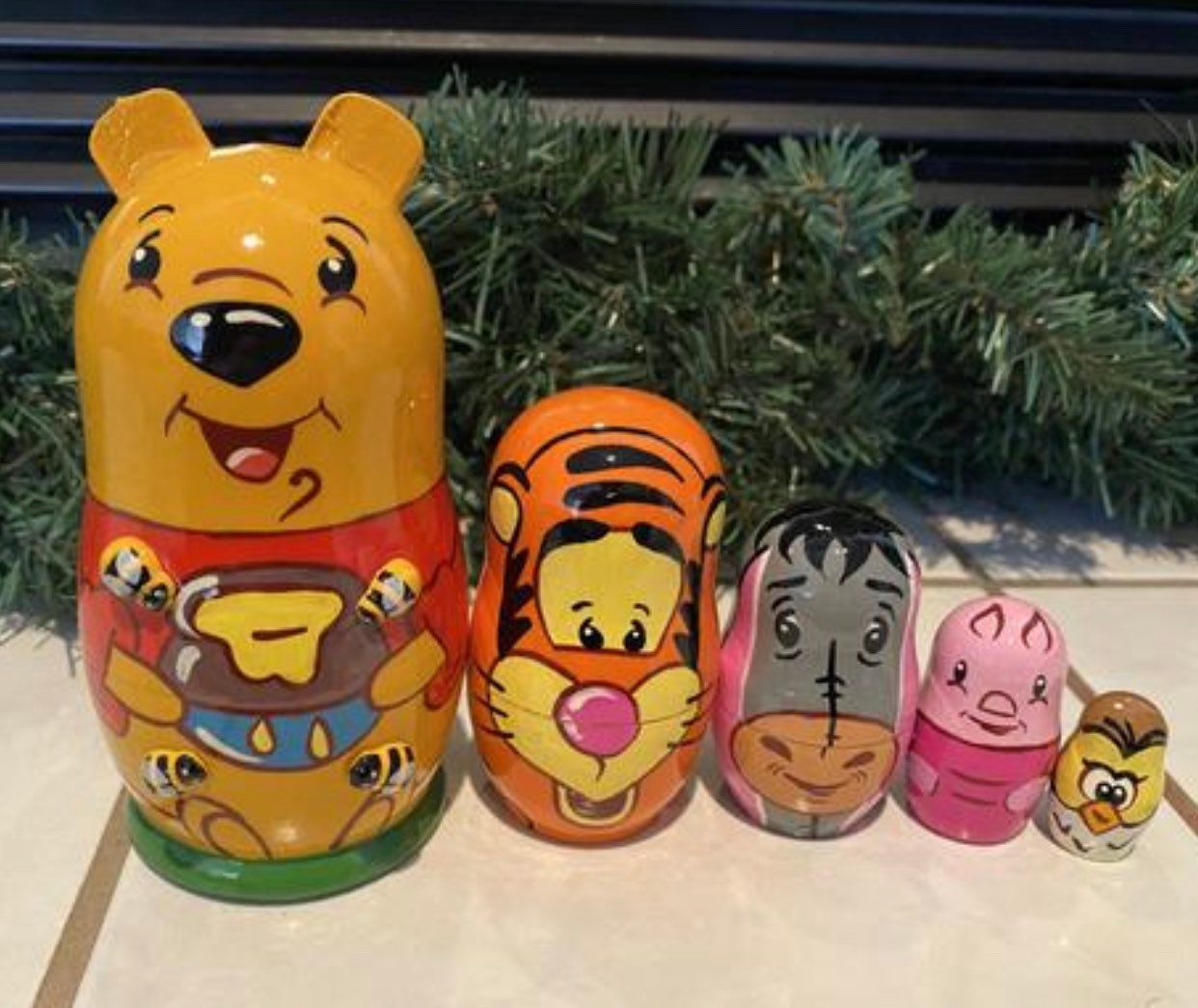 Russian Nesting Dolls Winnie the Pooh Beautiful Set for Kids Etsy
