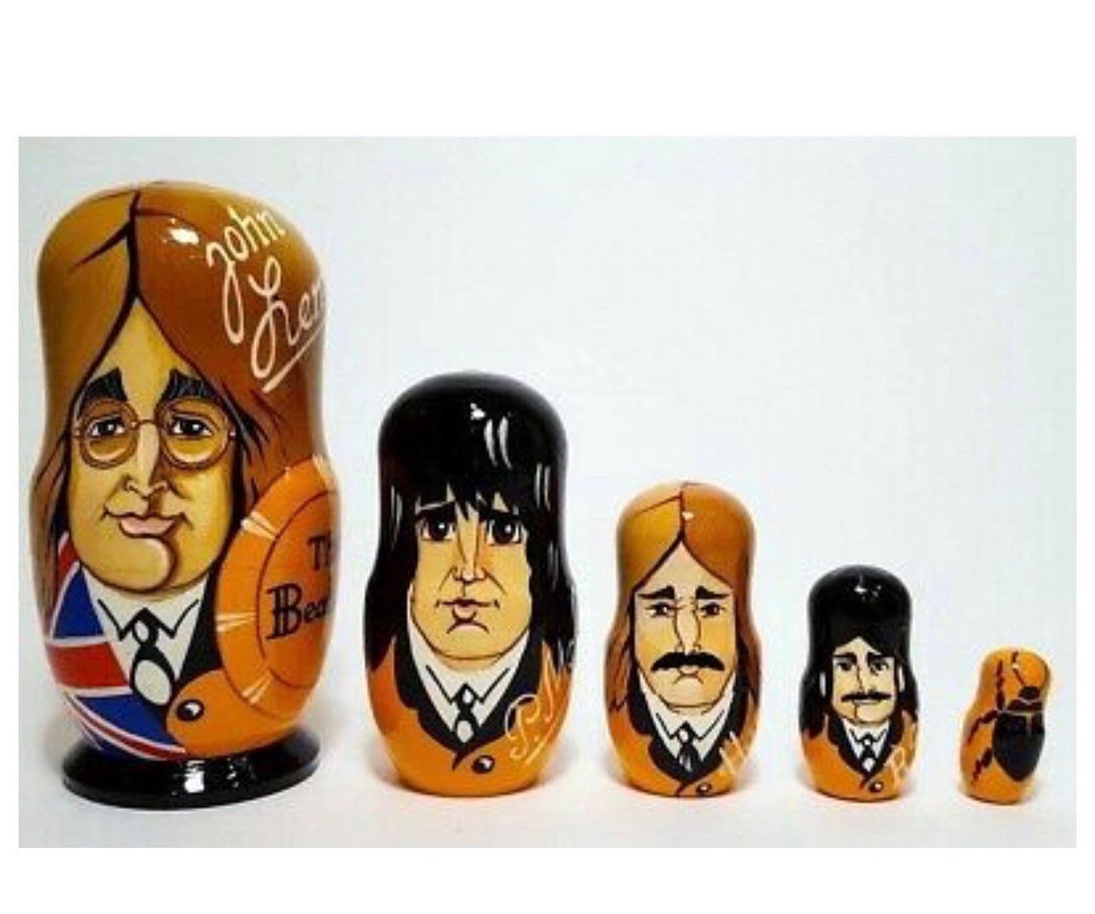 Russian Nesting Dolls Beatles 5 pieces Beautiful Set for a Etsy