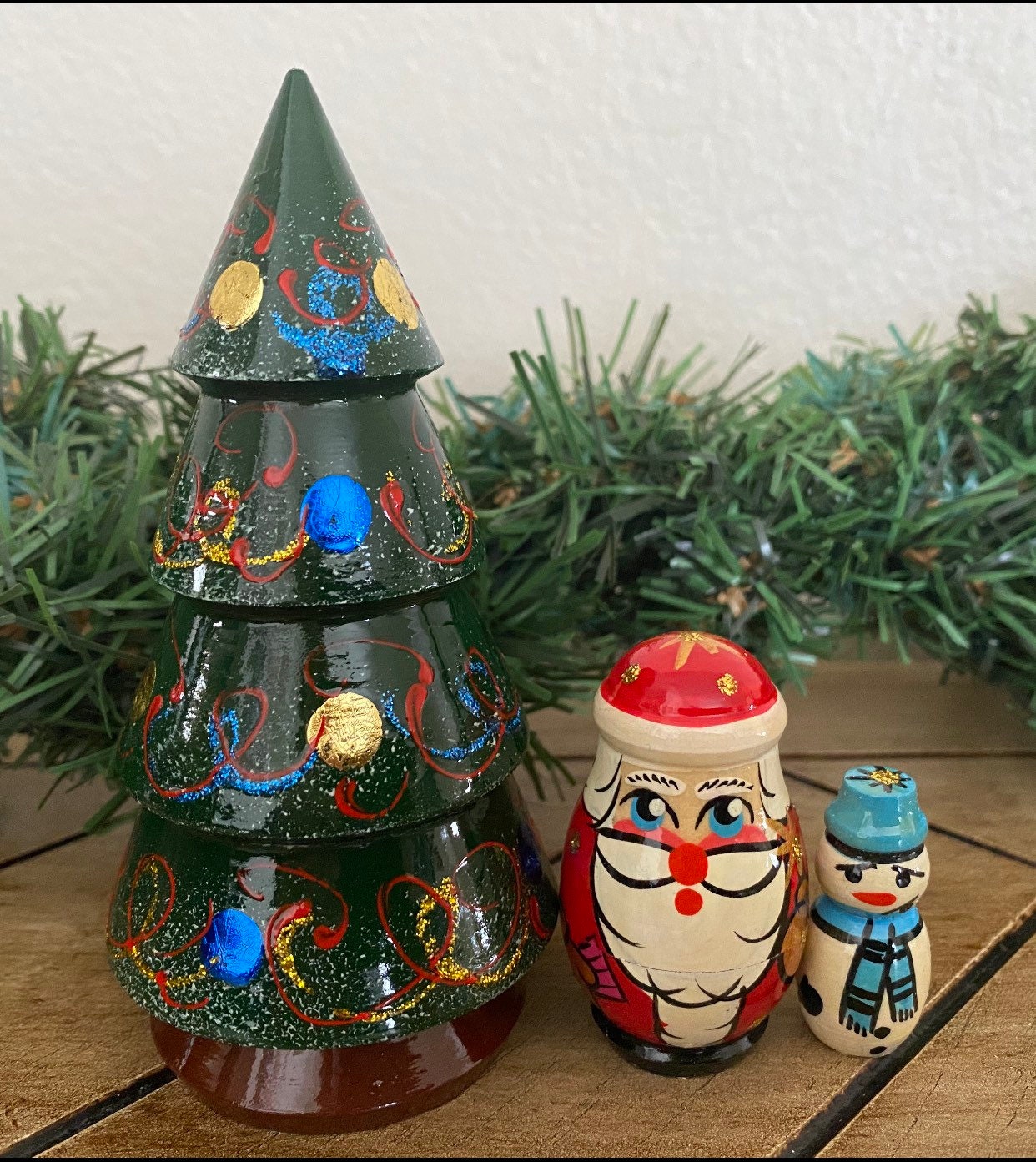 Russian Nesting Dolls Beautiful Christmas Tree 3 pieces 4.5 Etsy