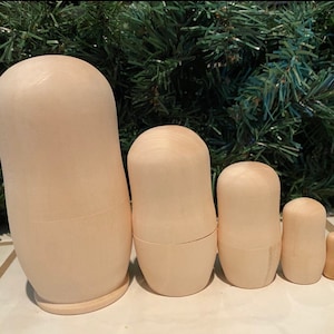 Russian Nesting Dolls Unpainted set! 5 pieces! Paint your own dolls with your Kids!!