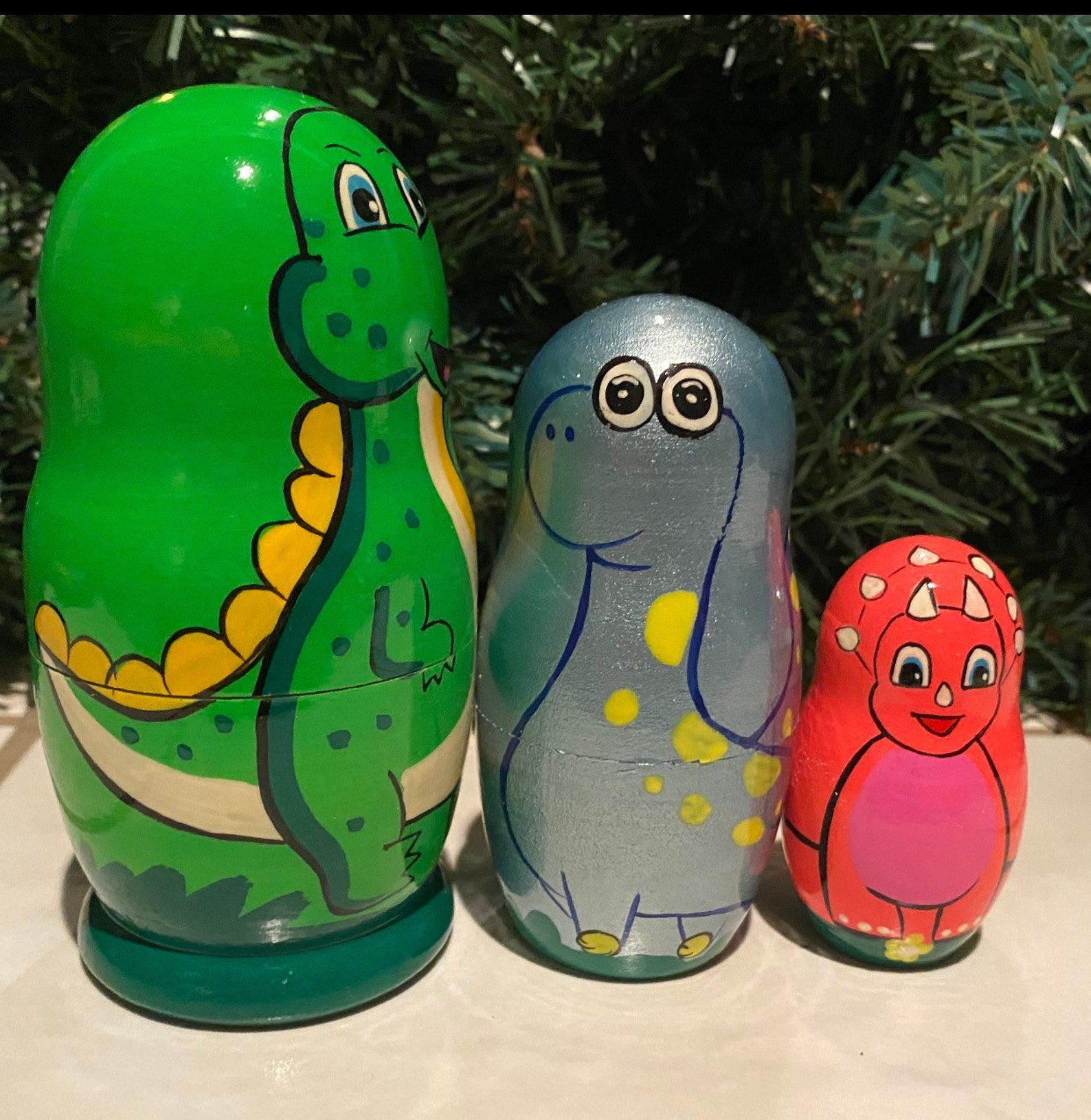 Russian Nesting Dolls Dinosaurs 3 Pieces Beautiful Gift for Etsy