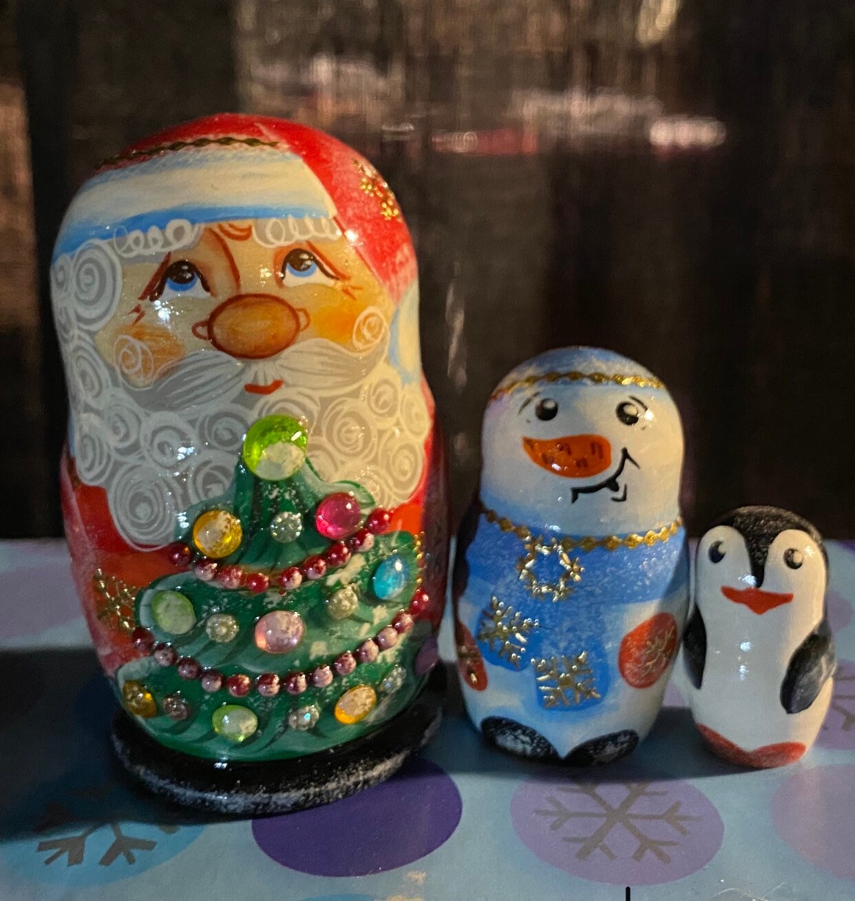 Russian Nesting Dolls Santa Beautiful Set Christmas Decor/ Etsy