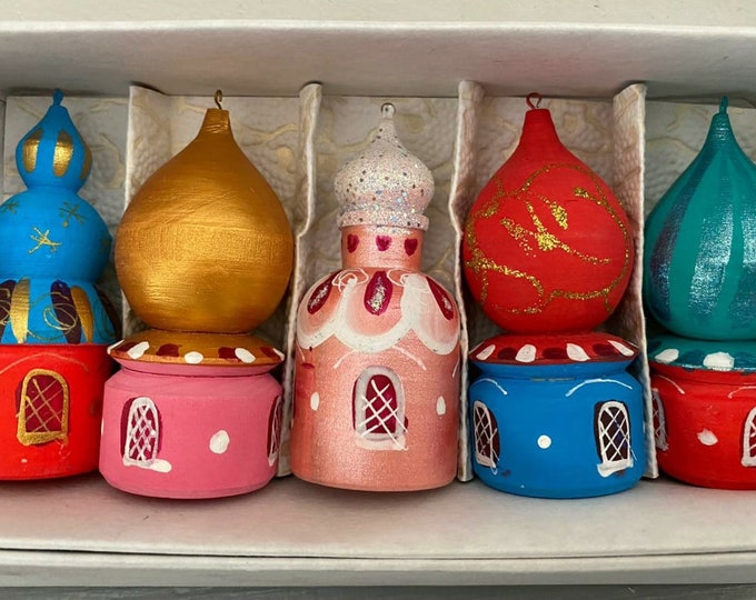Russian Christmas Ornaments Beautiful Set 5 Pieces Etsy