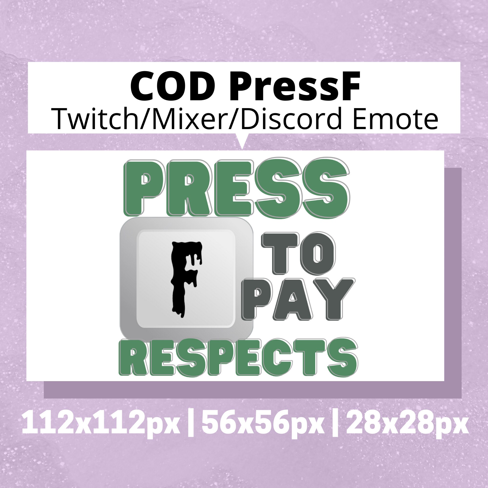 COD Press F to Pay Respects Twitch/Mixer/Discord Emote Etsy