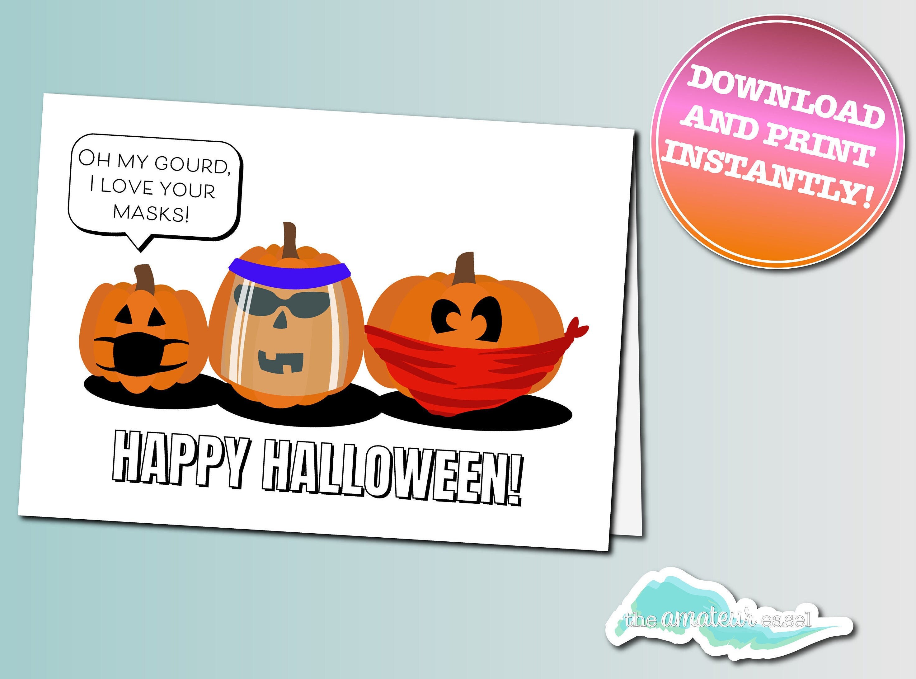 Printable 5x7 Happy Halloween Card Social Distance Humor Etsy